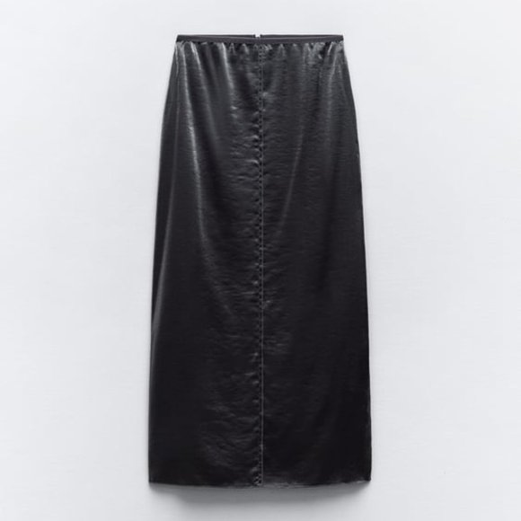 Zara IRIDESCENT MIDI SKIRT Size XL New - Picture 6 of 6
